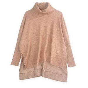 STORY Extra Oversized Heather Knit Mock Neck Sweater Size Small